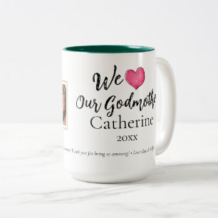 2 Couleurs Tasse personnalisée 1 photo pour grand-mère modern