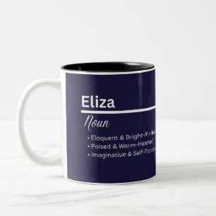 2 Couleurs Tasse personnalisée au nom Eliza