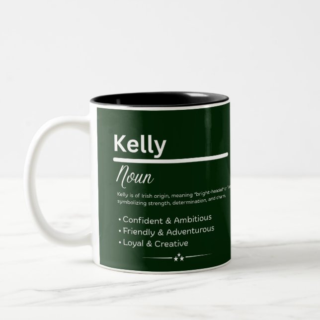 2 Couleurs Tasse personnalisée avec le nom Kelly, définition  (Gauche)