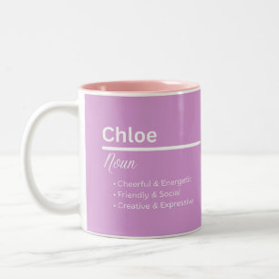 2 Couleurs Tasse personnalisée avec le prénom Chloé   Cadeau 
