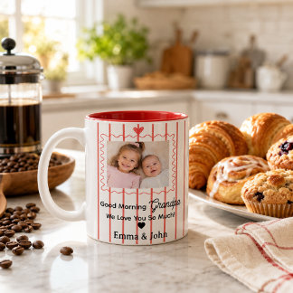 2 Couleurs Tasse personnalisée avec photo de Grand-Père par l