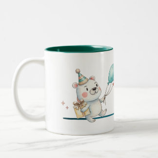 2 Couleurs Tasse personnalisée avec un nom d'ours mignon pour