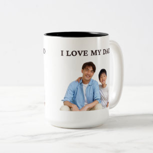 2 Couleurs Tasse personnalisée avec visage de famille mignon