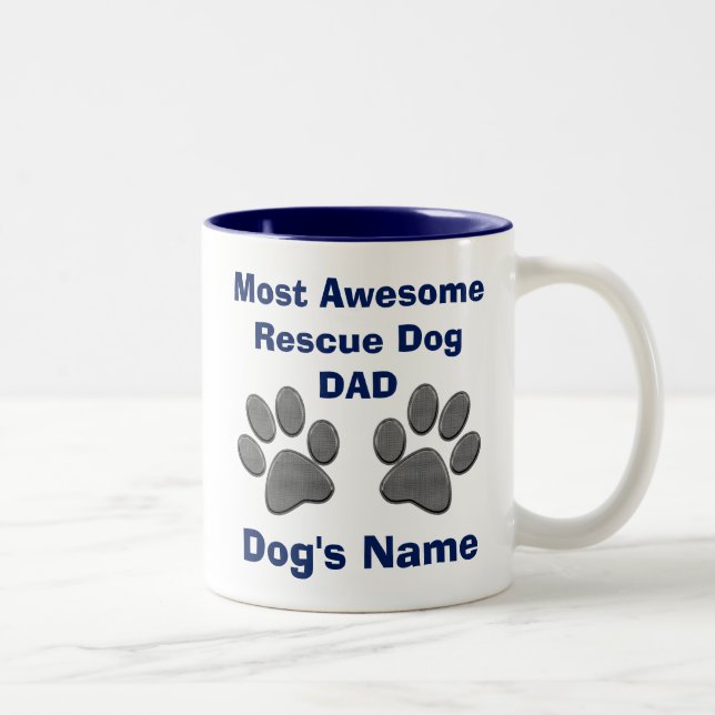 2 Couleurs TASSE personnalisée de pattes de chien de cadeaux (Droit)