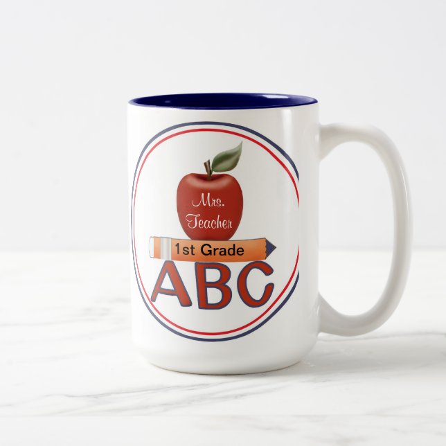 2 Couleurs Tasse personnalisée de professeur (Droit)