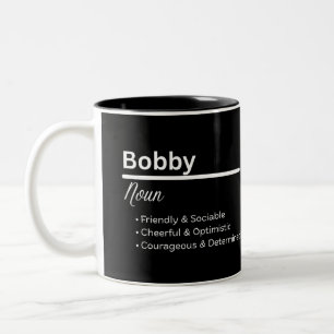 2 Couleurs Tasse personnalisée Définition du prénom Bobby