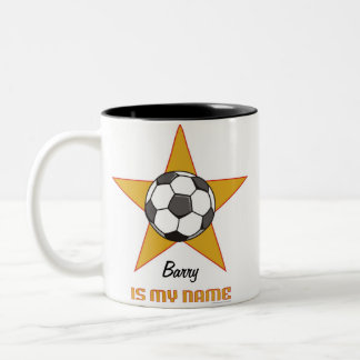 2 Couleurs Tasse personnalisée d'étoile du football
