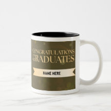 Tasse personnalisée en or pour les diplômés Félici