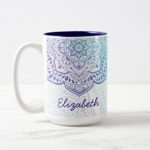2 Couleurs Tasse personnalisée Luna Mandala 15 oz