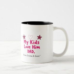 2 Couleurs Tasse personnalisée « Mes enfants l'aiment » Cadea