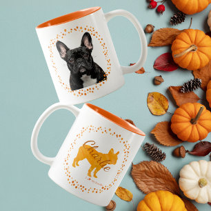2 Couleurs Tasse personnalisée orange pastel avec photo de bo
