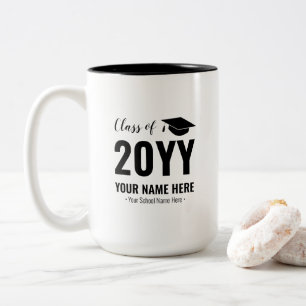 2 Couleurs Tasse personnalisée pour la remise de diplômes mod