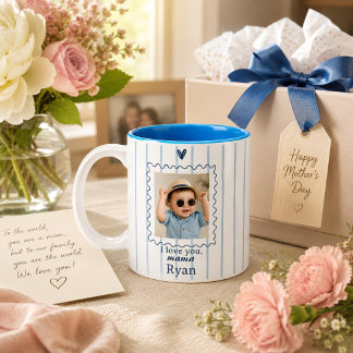 2 Couleurs Tasse personnalisée pour maman avec photo de bébé