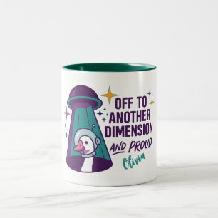 2 Couleurs Tasse personnalisée UFO Goose, Cadeau drôle d'espa