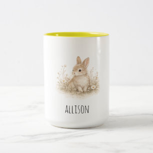 2 Couleurs Tasse personnalisée vintage lapin