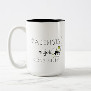 2 Couleurs Tasse personnalisée Żajebisty Wujek Drôle de pol