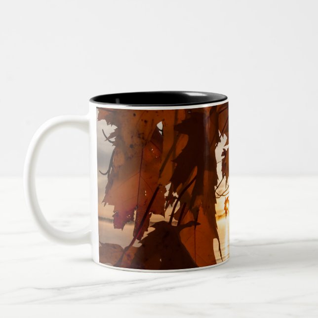2 Couleurs tasse photo feuilles d'érable (Gauche)