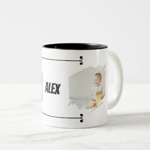 2 Couleurs Tasse photo personnalisée avec nom : Bébé le plus