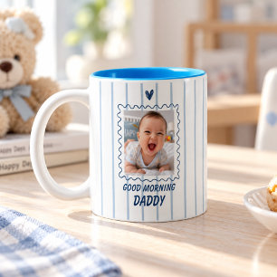 2 Couleurs Tasse photo personnalisée Bonjour Papa de Bébé