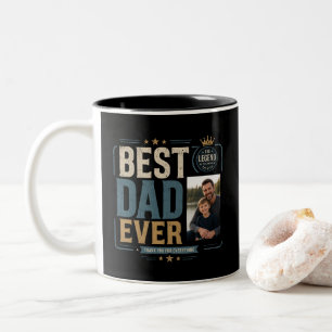 2 Couleurs Tasse photo personnalisée 'Meilleur Papa Du Monde'