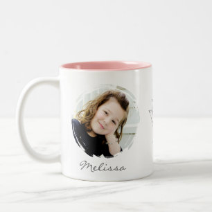 2 Couleurs Tasse photo - Rose personnalisée avec ASL ILY