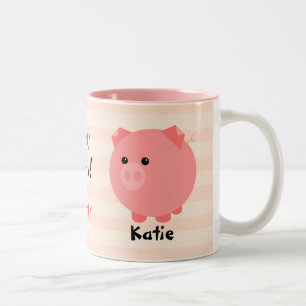 2 Couleurs Tasse potelée mignonne de porc