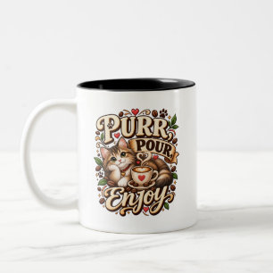2 Couleurs Tasse pour amateur de chat café