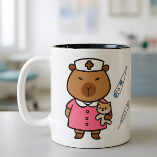 2 Couleurs Tasse pour infirmière vétérinaire capybara   Café 