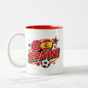 2 Couleurs Tasse pour supporter de football GO ESPAGNE   Drap