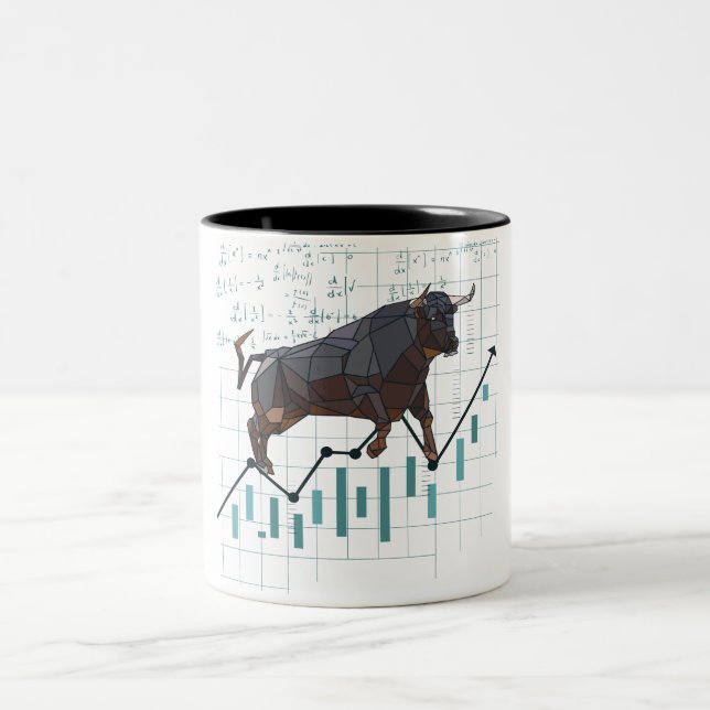 2 Couleurs Tasse pour Trader de Marché Boursier Haussier (Centre)