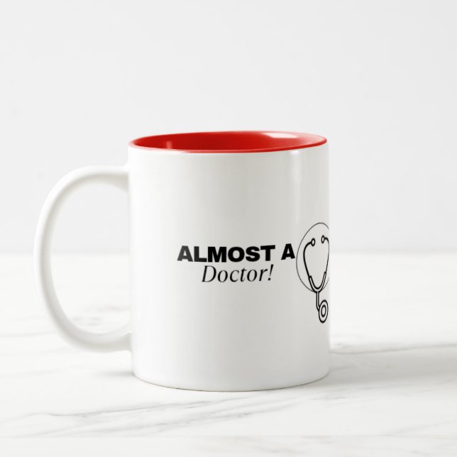 2 Couleurs Tasse "Presque médecin" (Gauche)