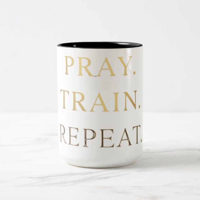 2 Couleurs Tasse Prière Entraînement Répéter – Motivation Fit (Centre)