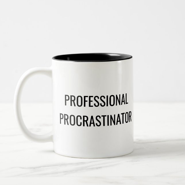 2 Couleurs Tasse Procrastinateur Professionnel – Cadeau d'hum (Gauche)