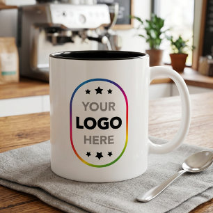 2 Couleurs Tasse promotionnelle à logo minimaliste - Votre lo