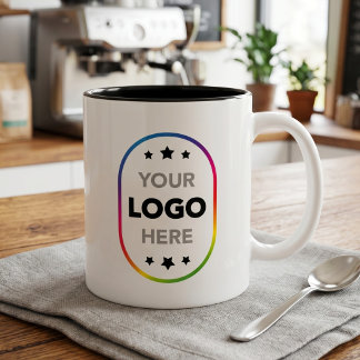 2 Couleurs Tasse promotionnelle à logo minimaliste - Votre lo