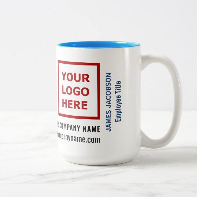 2 Couleurs Tasse promotionnelle personnalisée avec nom et log (Droit)