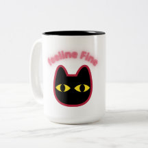 Tasse Pun Chat Noir "feeline Fine"