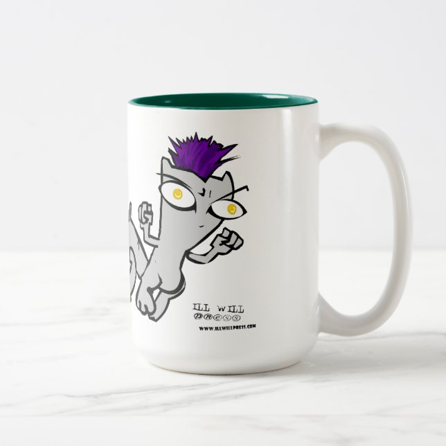 2 Couleurs Tasse punk de Begley de folie d'écureuil (Droit)