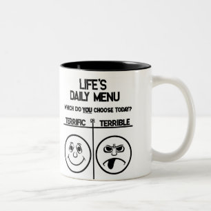 2 Couleurs Tasse quotidienne de menu