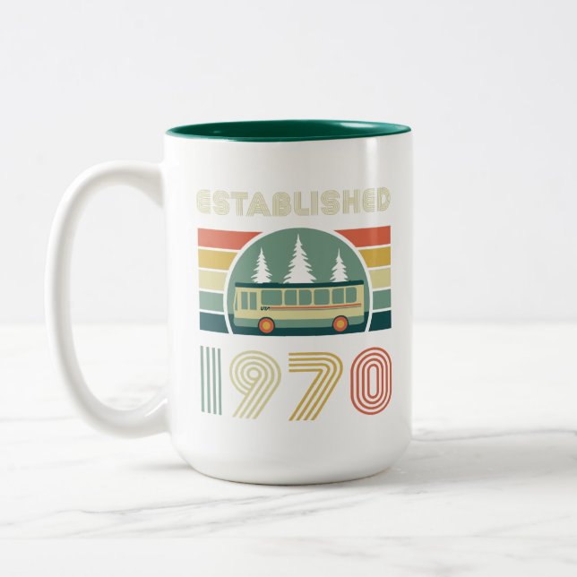 2 Couleurs Tasse Rétro Créée en 1970 (Gauche)