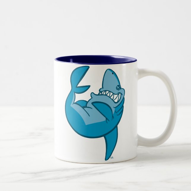 2 Couleurs Tasse riante de roulement de requin de bande (Droit)