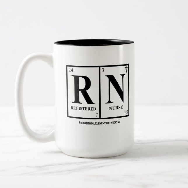 2 Couleurs Tasse (RN) d'infirmier autorisé, avec la citation (Gauche)