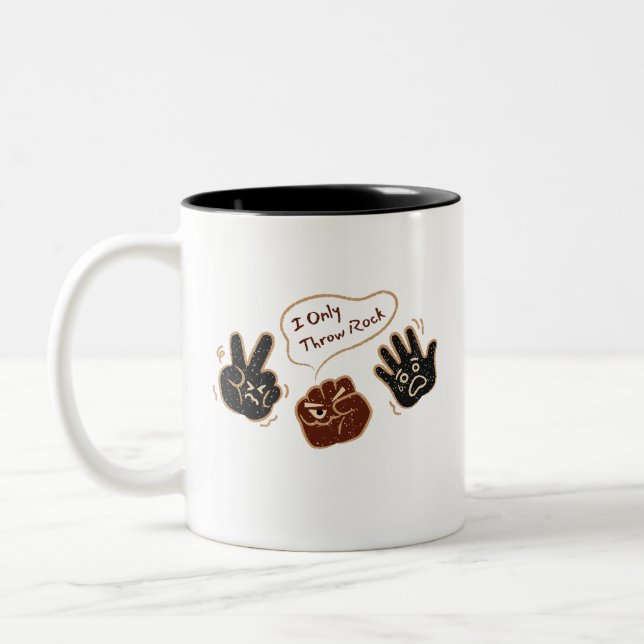 2 Couleurs Tasse Rock drôle de Pierre Feuille Ciseaux Je Ne L (Gauche)
