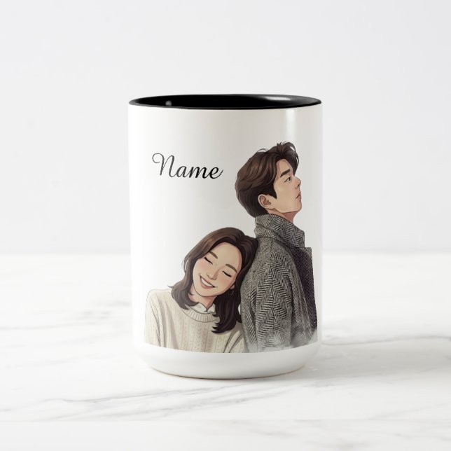 2 Couleurs Tasse Romance K-Drama Gobelin (Centre)