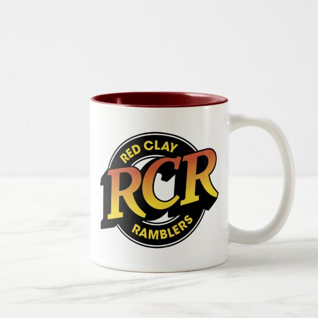 2 Couleurs Tasse ronde de logo de rcr (Droit)
