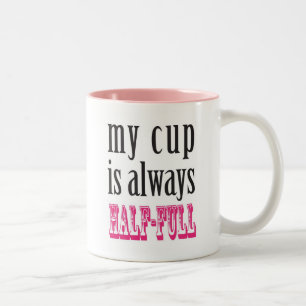 2 Couleurs Tasse rose à moitié pleine