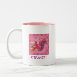 2 Couleurs Tasse rose de 2-Ton d'écureuil (poignée gauche)