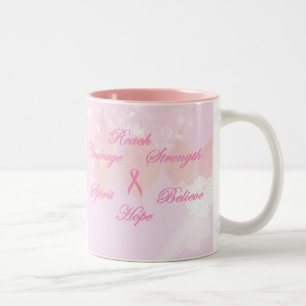 2 Couleurs Tasse rose de conscience de cancer du sein