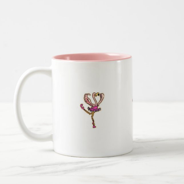 2 Couleurs Tasse rose de danse de Flamant rose (Gauche)