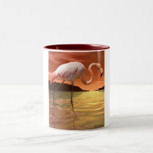 2 Couleurs Tasse rose de Flamant rose de la Floride